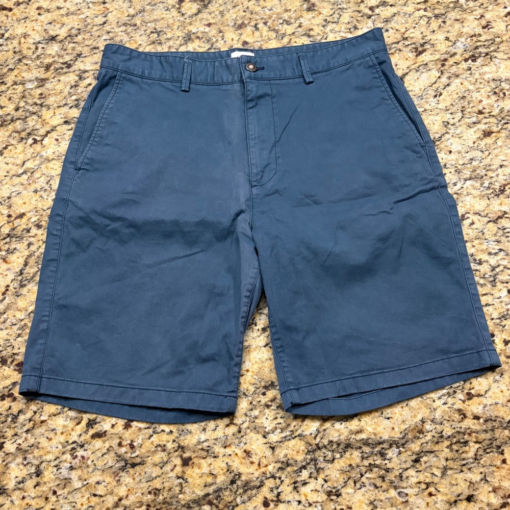 Flint and Tinder 365 Shorts Mens 33 Navy Blue Chino Cotton Twill Flat Front ws